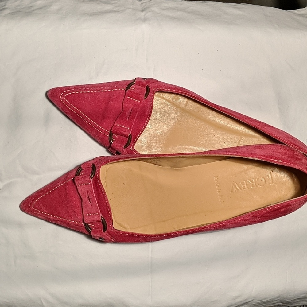 J Crew Pink Suede 8 Flats pointed toe